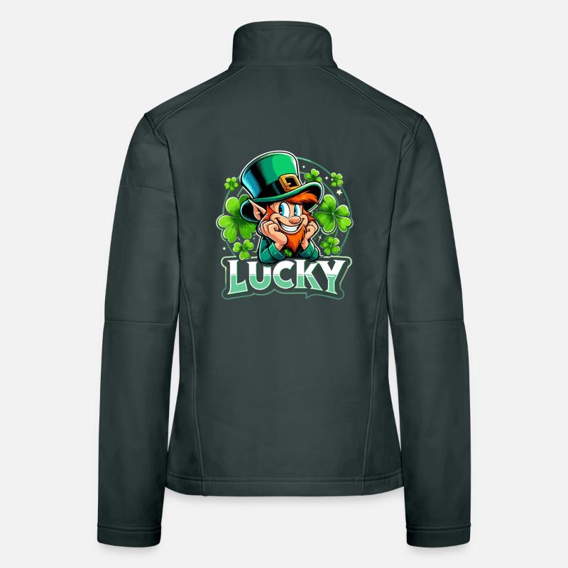 Saint-Patrick Leprechaun Leprechaun Leprechaun Happy Veste en tissu softshell Femme