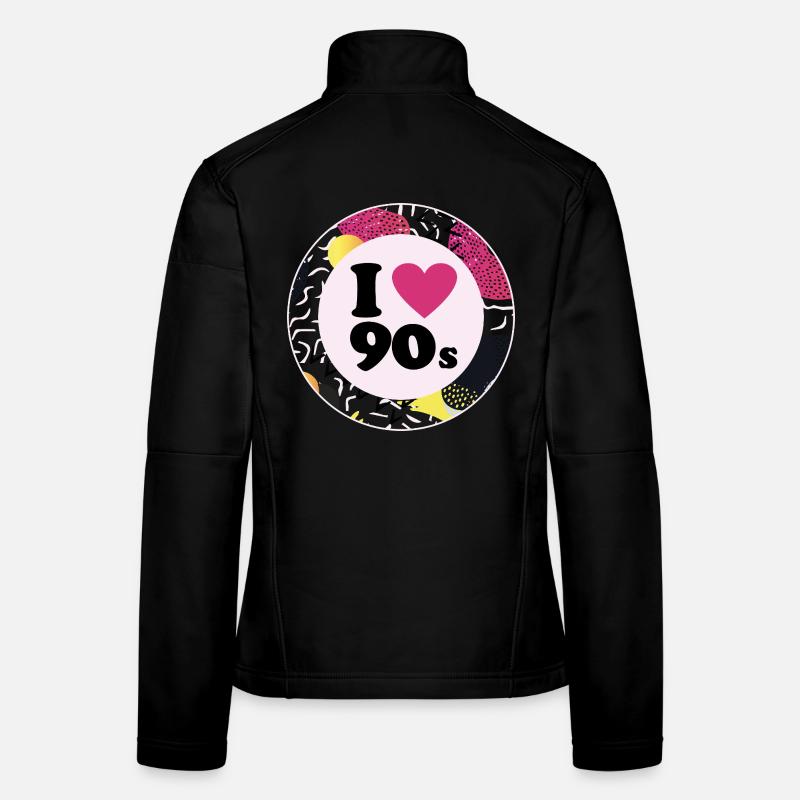 I ♥ 90s – Nostalgisches Retro-Design - Frauen Softshelljacke - Schwarz