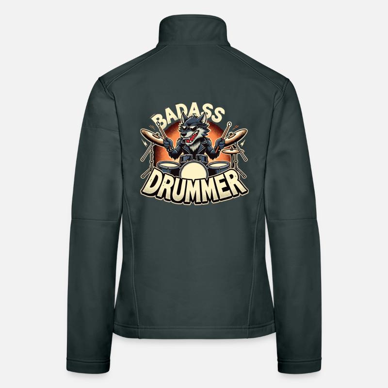 Tough Drummer Wolf Cool Gift Women's Softshell Jacket