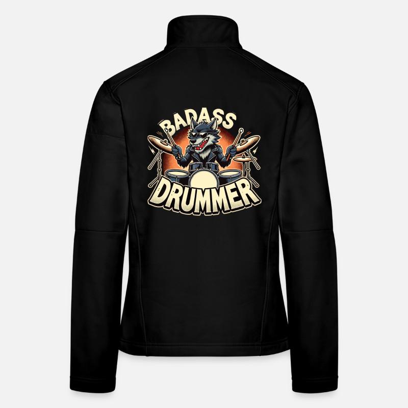Tough Drummer Wolf Cool Gift Veste en tissu softshell Femme