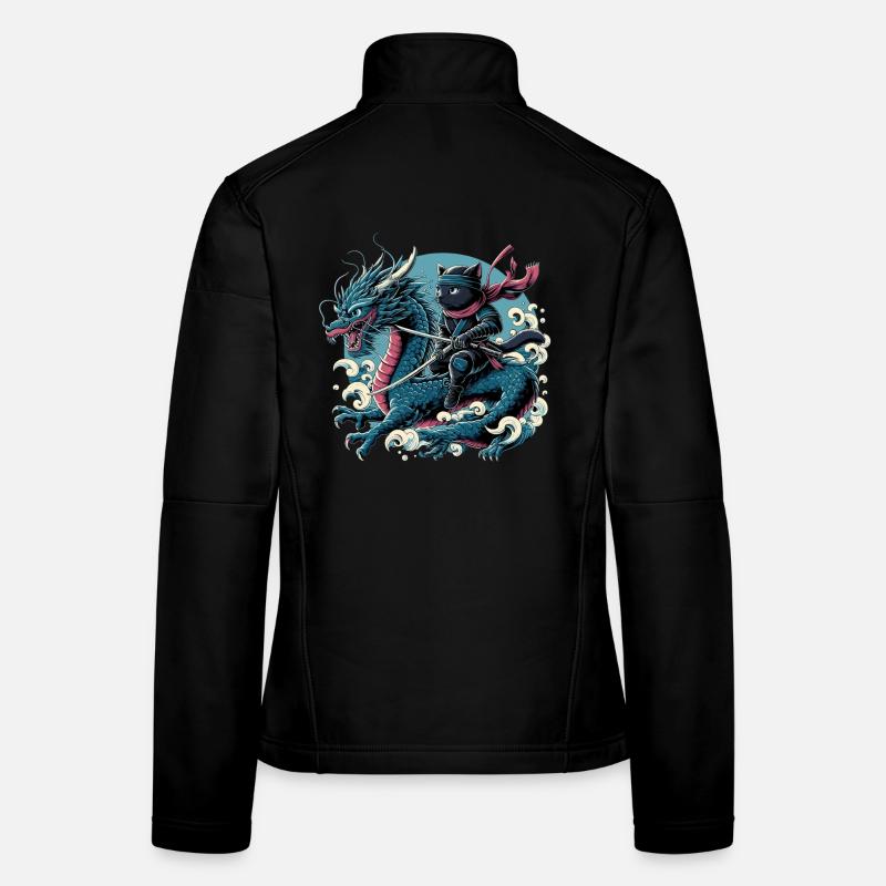 Ninja Katze Drache Ninjato Geschenk Frauen Softshelljacke