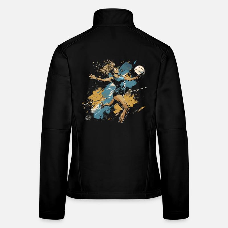 Volleyballspielerin Graffiti - Frauen Softshelljacke - Schwarz