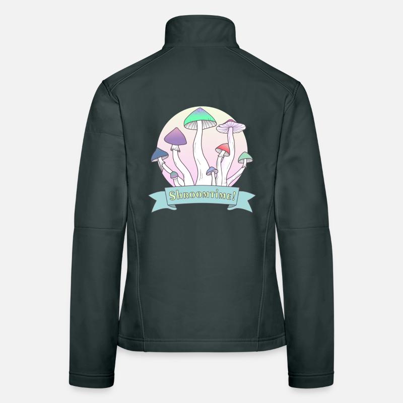 Shroomtime! Psilocybe Cubensis colored design Women's Softshell Jacket