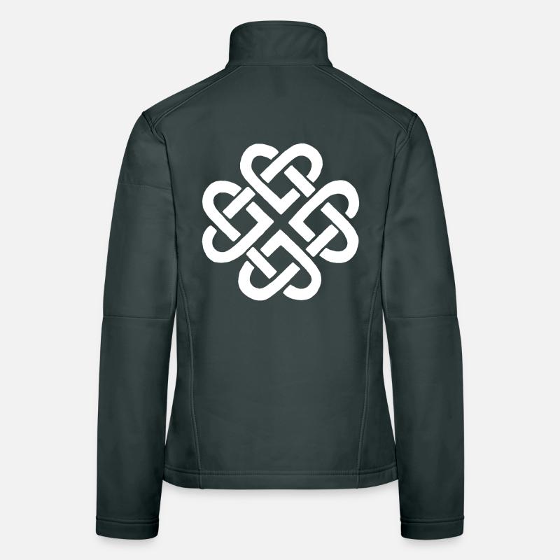 Flower and White Hearts Women's Softshell Jacket