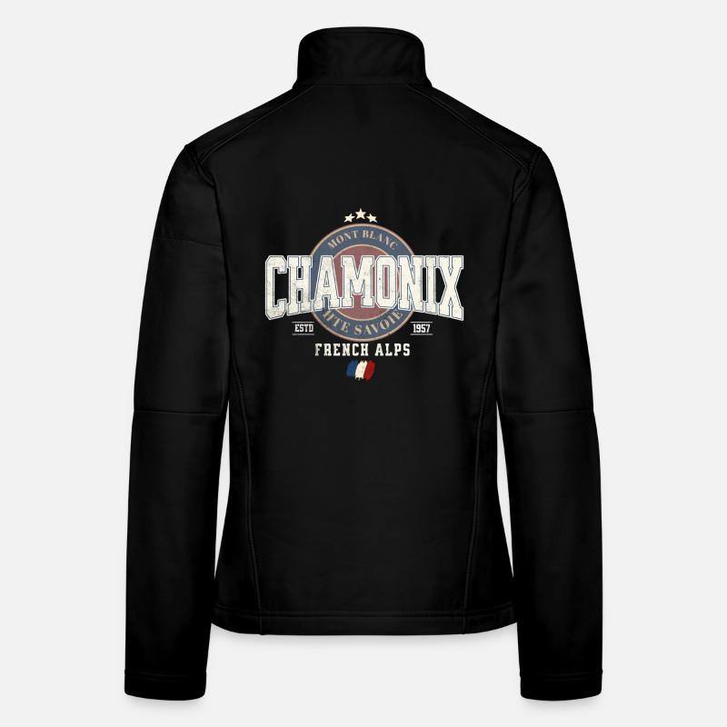 Mont Blanc Chamonix Design mit französischer Flagge Frauen Softshelljacke