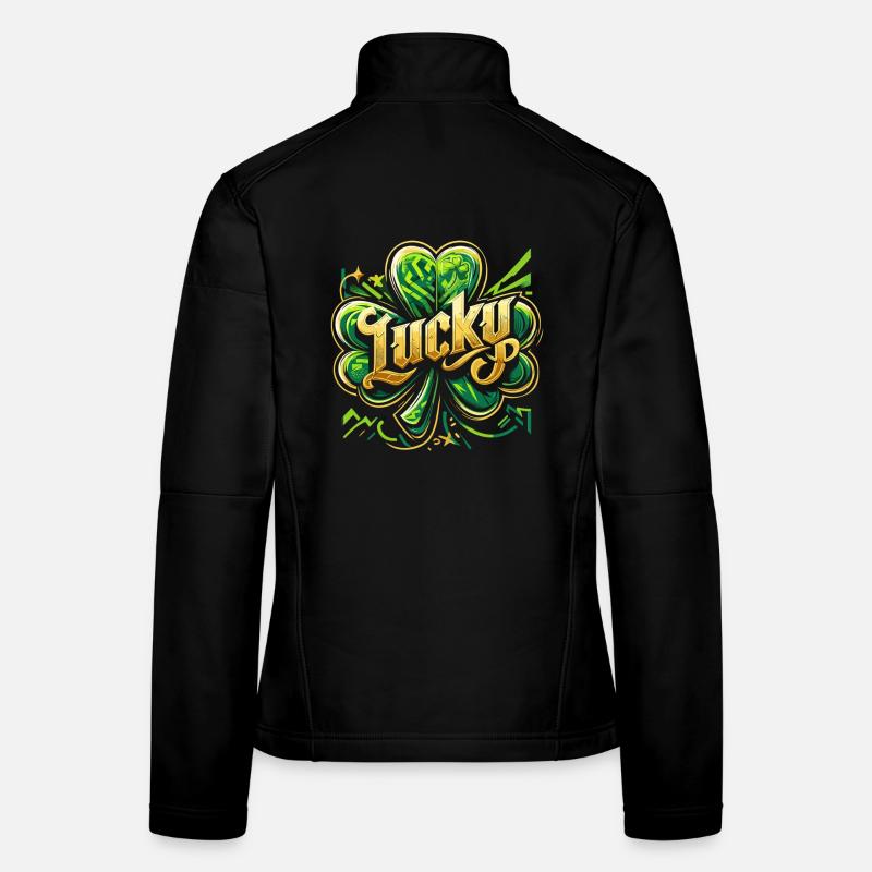 Trèfle de la Saint-Patrick Happy Gift Veste en tissu softshell Femme