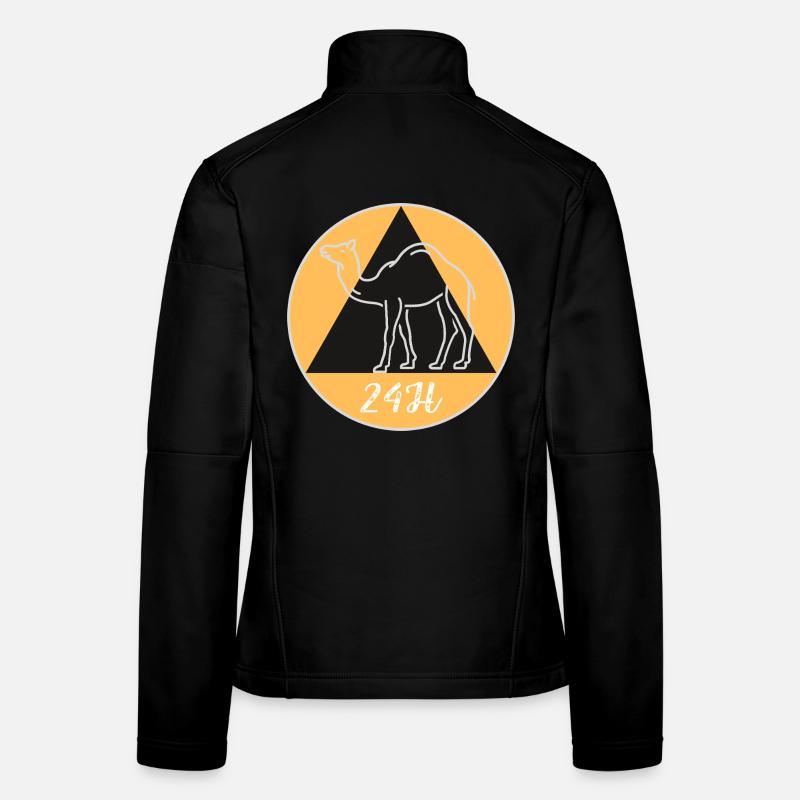 Geometic Camel on Black Background Women's Softshell Jacket