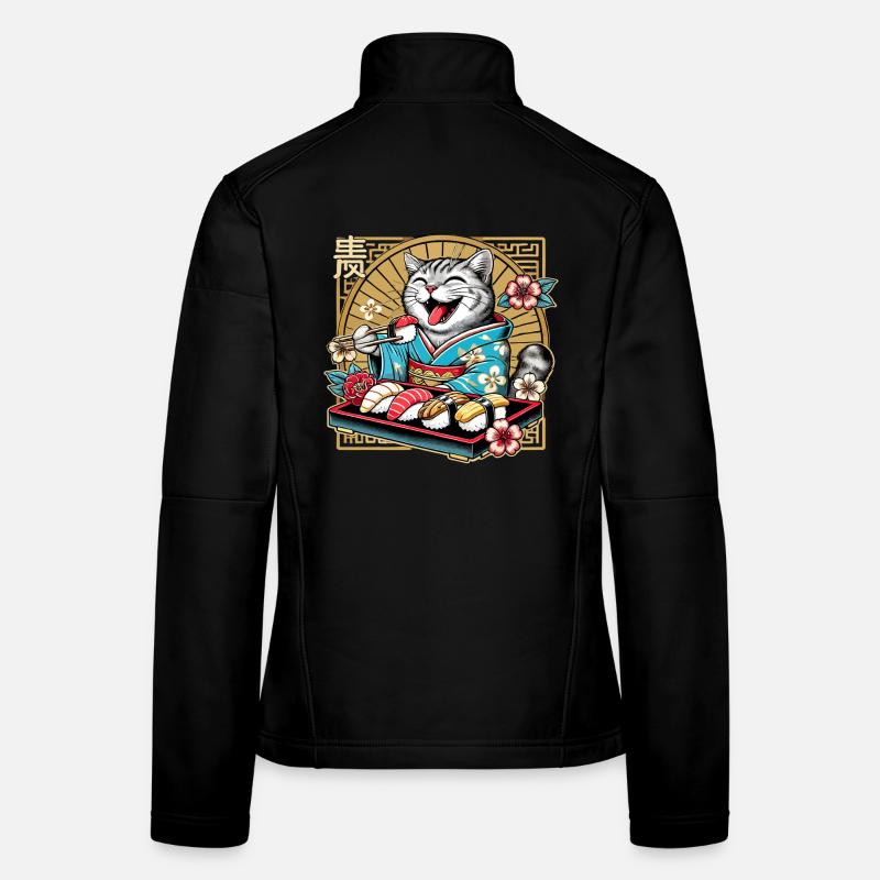 Sushi Katze getigert Kimono Maki Nigiri Geschenk Frauen Softshelljacke