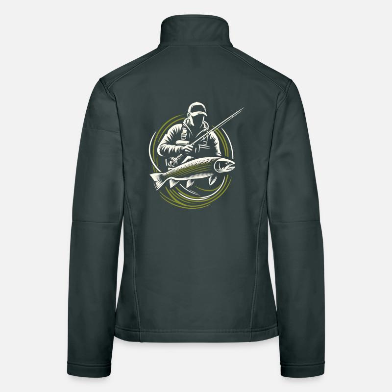 Pêche Pêcheur Truite Poisson Géant Cadeau Veste en tissu softshell Femme