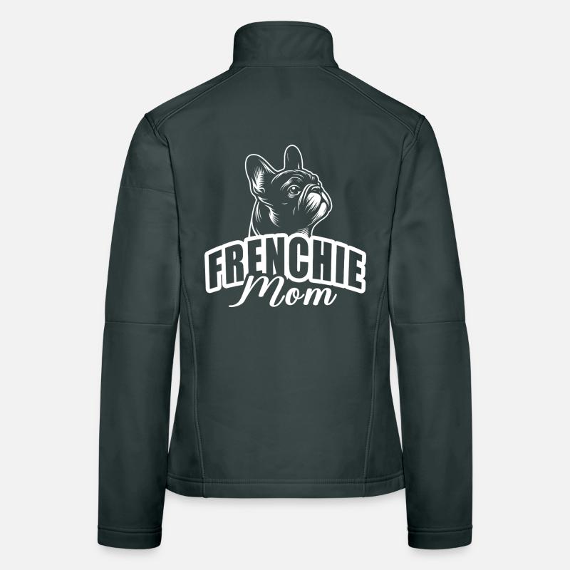 "Frenchie Mom" mit Hundekopf Frauen Softshelljacke