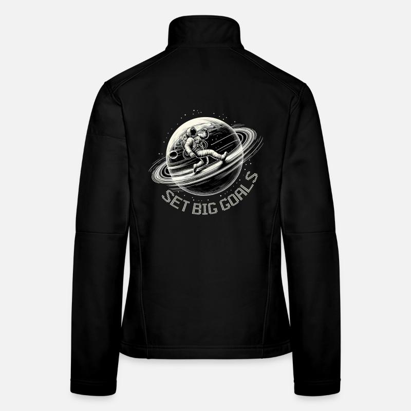 Astronaut Planet große Ziele Orbit Joggen Geschenk Frauen Softshelljacke