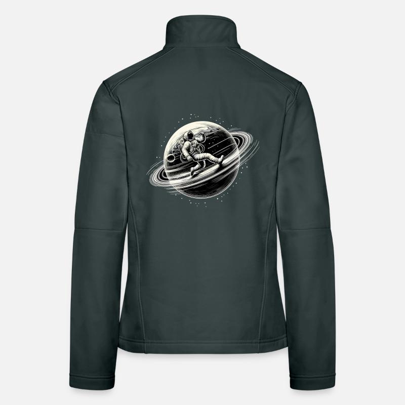 Astronaute Planète Grands Objectifs Orbite Jogging Cadeau Veste en tissu softshell Femme