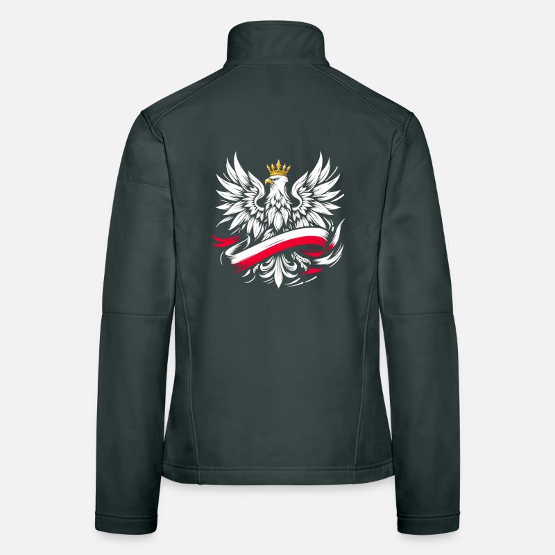 Pologne Polska Aigle drapeau Cadeau Veste en tissu softshell Femme