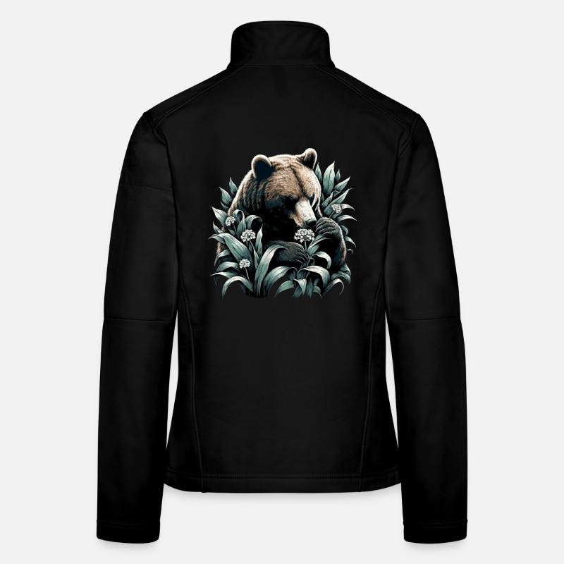 Cadeau Bear Eats Wild Garlic Veste en tissu softshell Femme