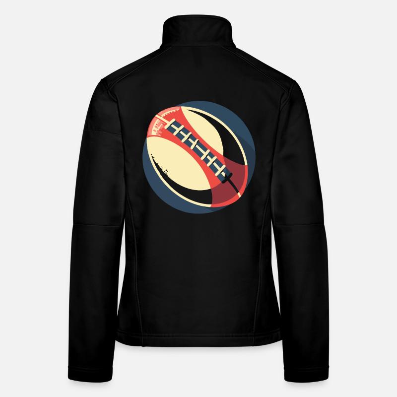 Graphique du ballon de rugby Veste en tissu softshell Femme