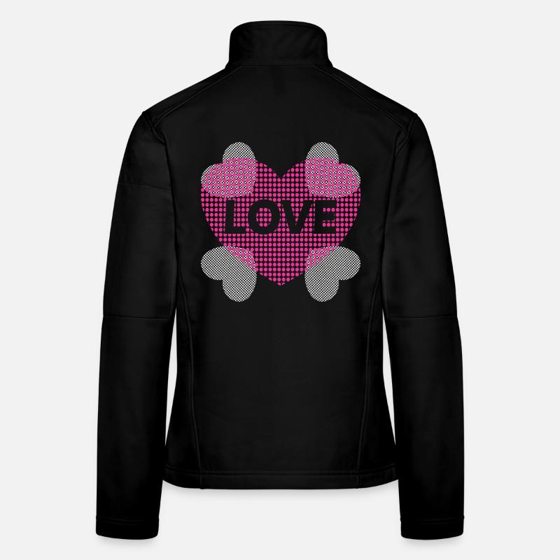 Herz mit Love. Frauen Softshelljacke