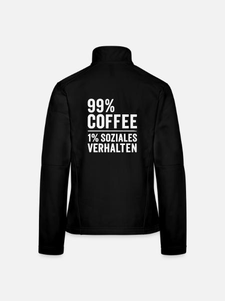 99 % Kaffee - Frauen Softshelljacke - Schwarz - Hinten
