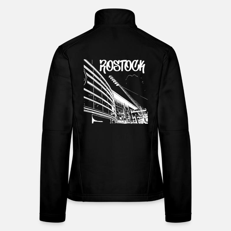 Rostock Skyline Stadionblick Frauen Softshelljacke