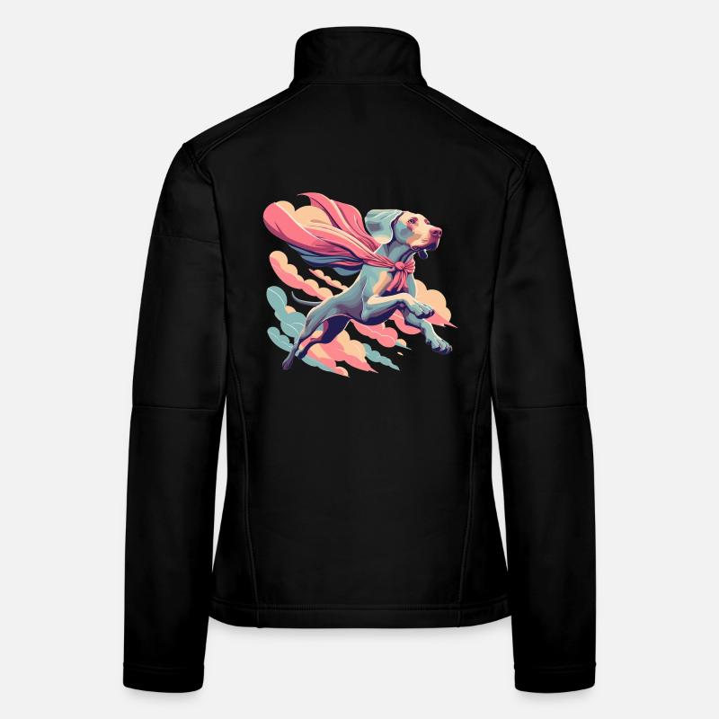 Super chien braque de Weimar Weimi Cape Cape cadeau Veste en tissu softshell Femme