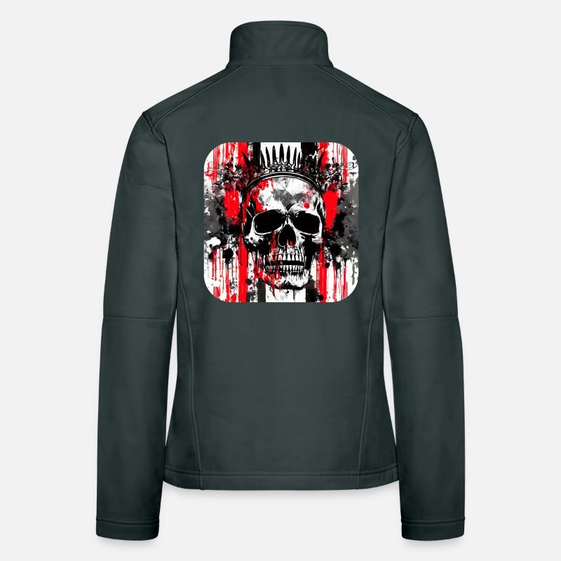 Crown Head Graffiti Skull Women's Softshell Jacket