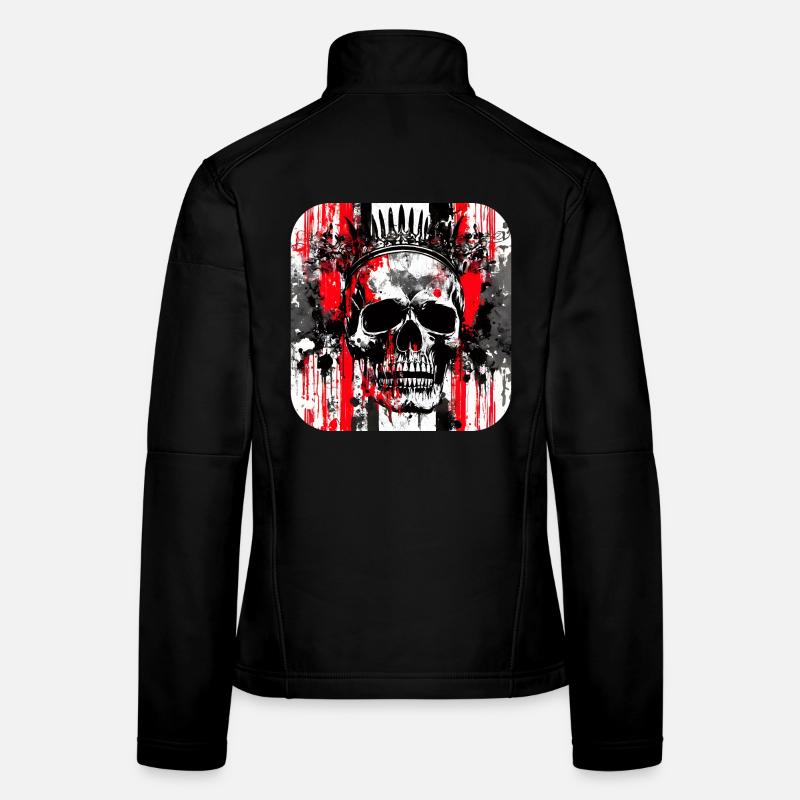 Kronenkopf Graffiti Totenkopf - Frauen Softshelljacke - Schwarz