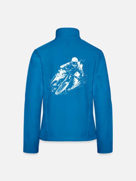 BMX Biker Zeichnung - Frauen Softshelljacke - Schwarz - Hinten