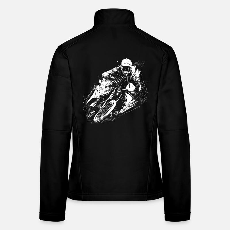 Dessin de motard BMX Veste en tissu softshell Femme