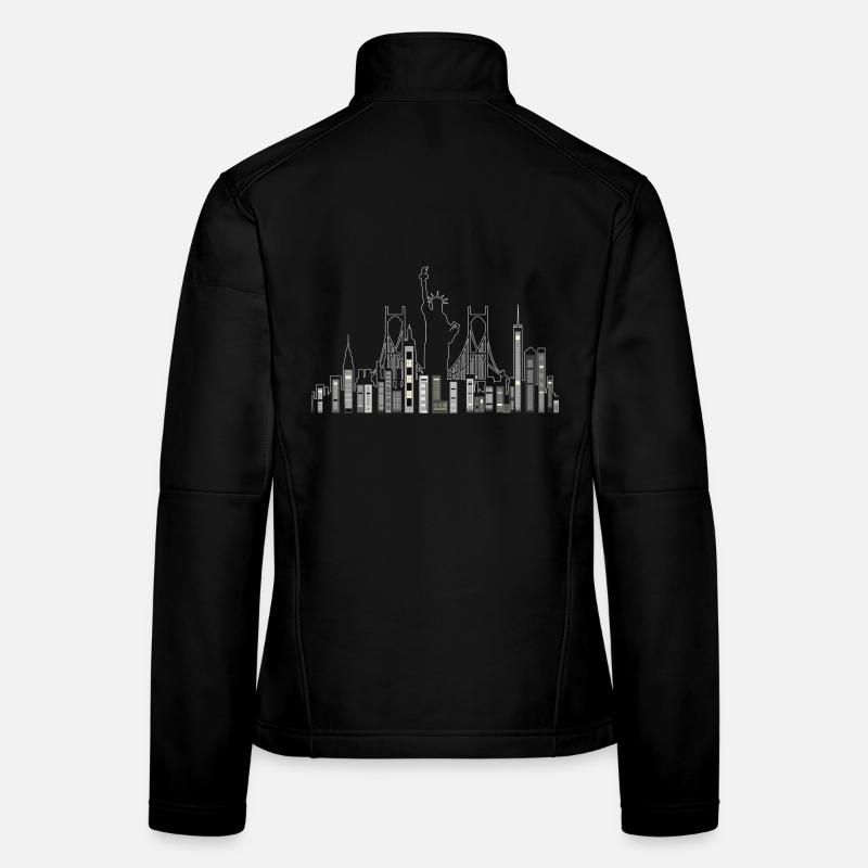 New York skyscraper with Statue of Liberty Women's Softshell Jacket