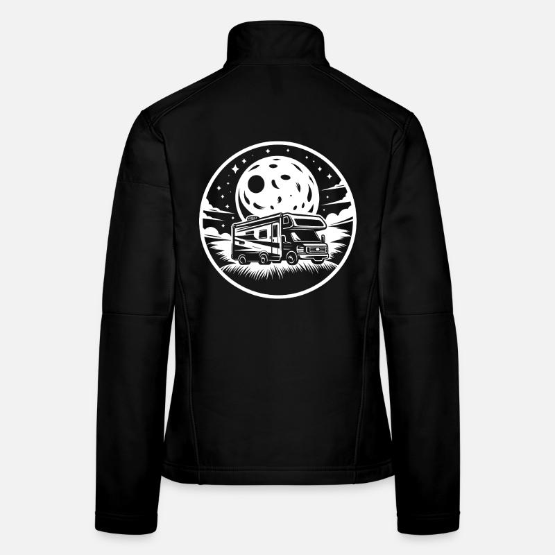 Motorhome Silhouette Camping Reis Women's Softshell Jacket