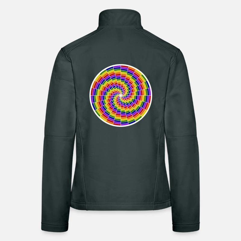 Farbige Spirale Kunstgestaltung Frauen Softshelljacke