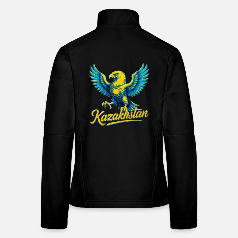 Kazakhstan Eagle Sun Flag Flag Gift Women's Softshell Jacket