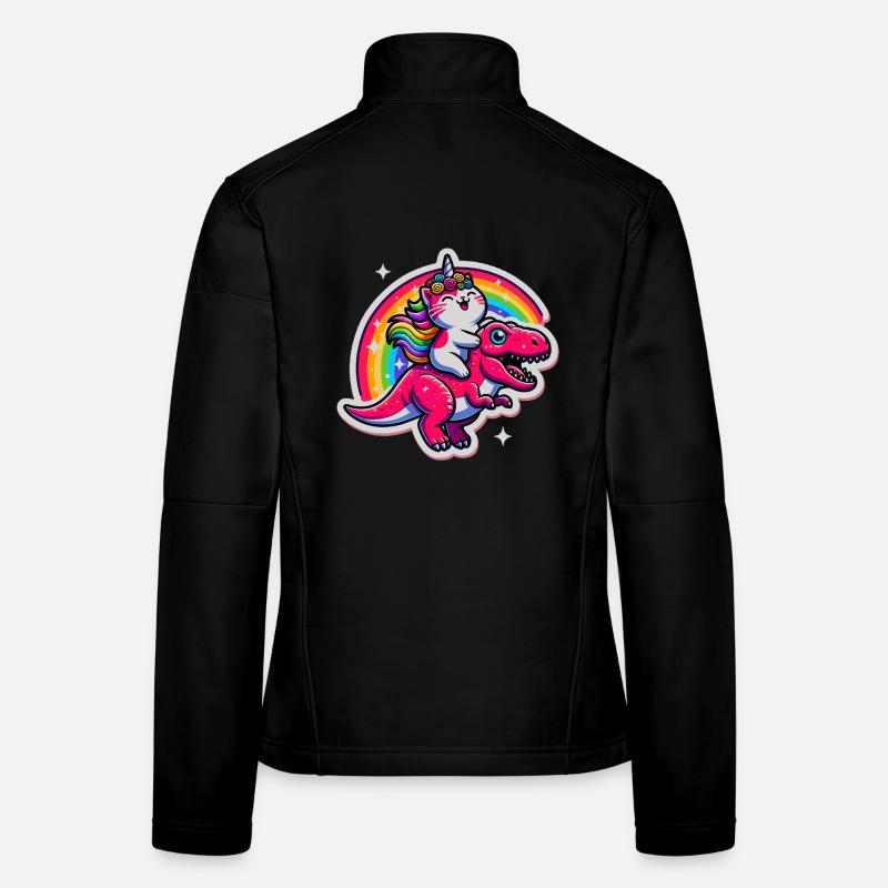 licorne colorée t-rex fusion illustration Veste en tissu softshell Femme