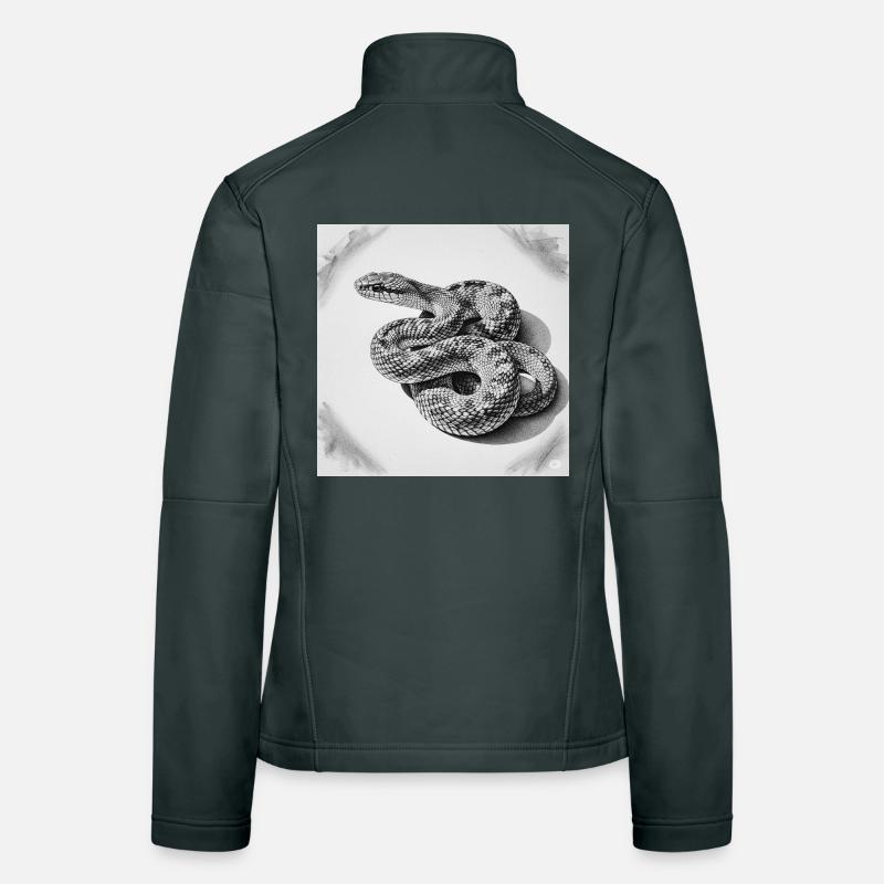 Serpent à écailles noir et blanc Veste en tissu softshell Femme