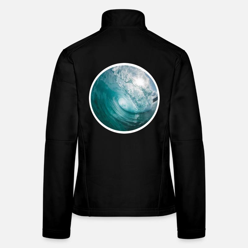 Wellenbewegung Meereskunst Frauen Softshelljacke