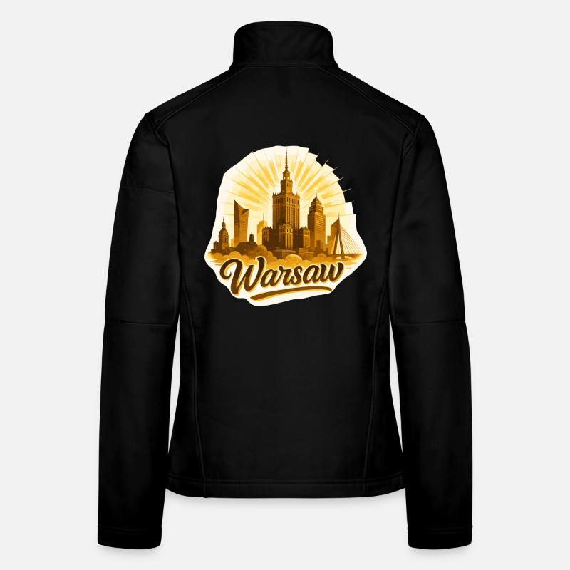 Varsovie Or Warszawa Capitale Pologne Cadeau Veste en tissu softshell Femme