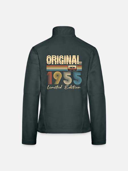 70. Geburtstag Original 1955 70 Jahre altes Geschenk - Frauen Softshelljacke - Schwarz - Hinten
