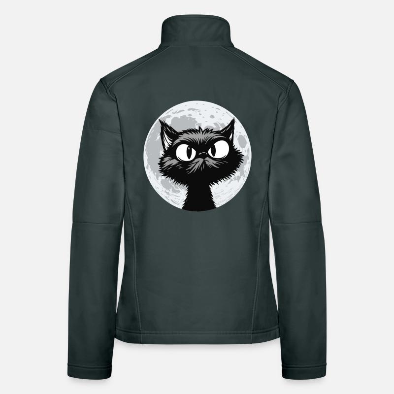Moon Cat Midnight Women's Softshell Jacket