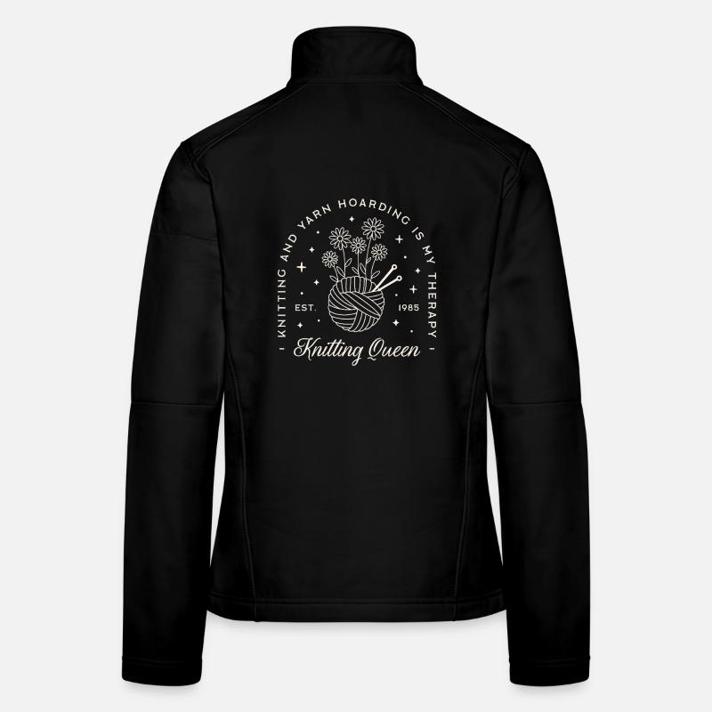 Knitting is my therapy yarn hoarding funny knitter Women's Softshell Jacket