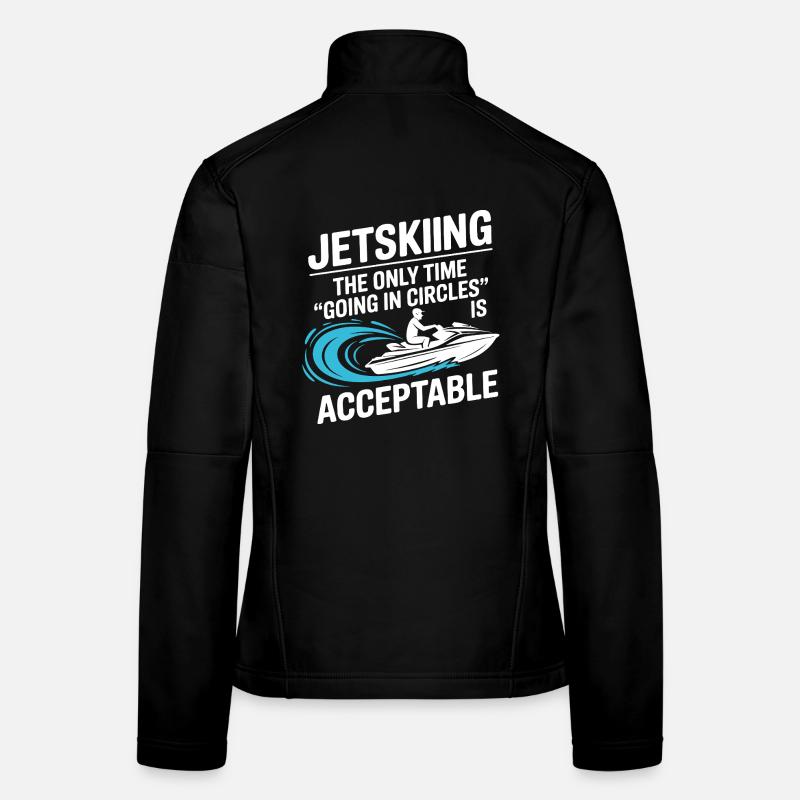 Humor Jetski Riding Ocean Splash Design  Women's Softshell Jacket
