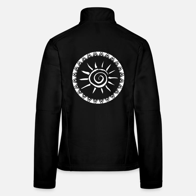 Conception géométrique du mandala Sunburst Veste en tissu softshell Femme