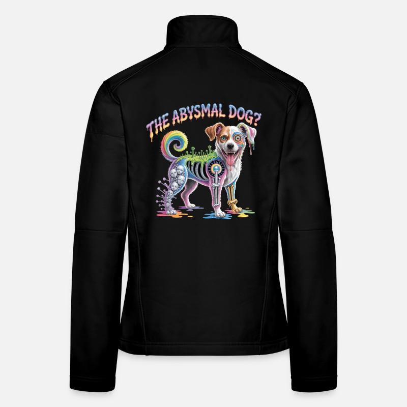Psychedelischer abyssimaler Hund Illustration Frauen Softshelljacke