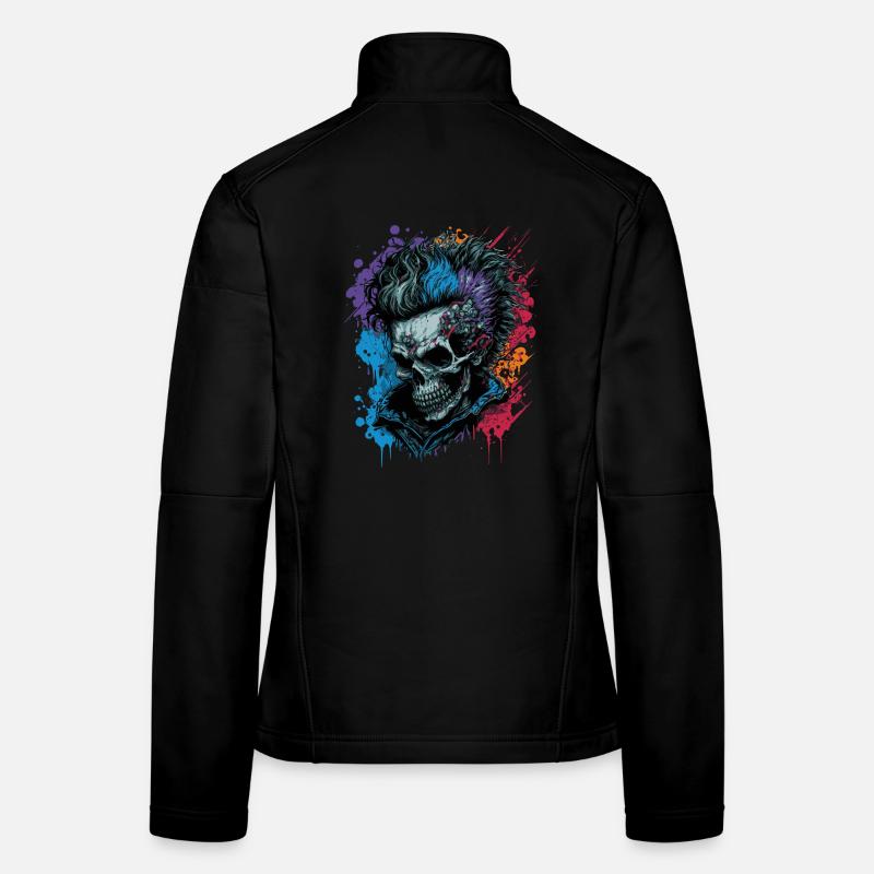 Regenbogen Zombie Punk Frauen Softshelljacke
