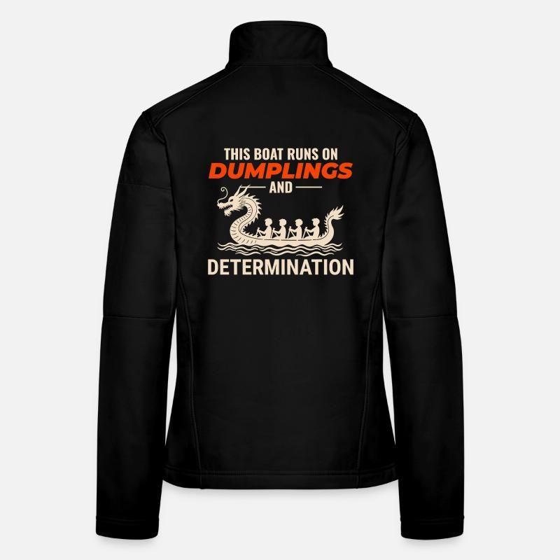 Dumplings And Determination Dragon Boat Women's Softshell Jacket