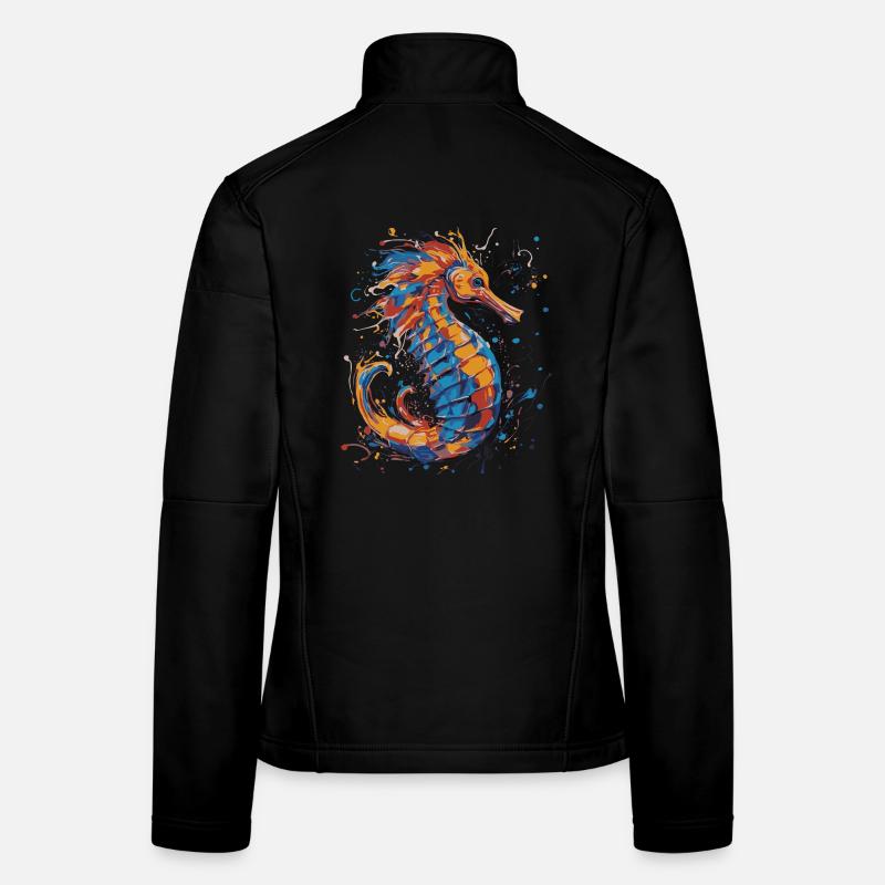 Hippocampe coloré Veste en tissu softshell Femme