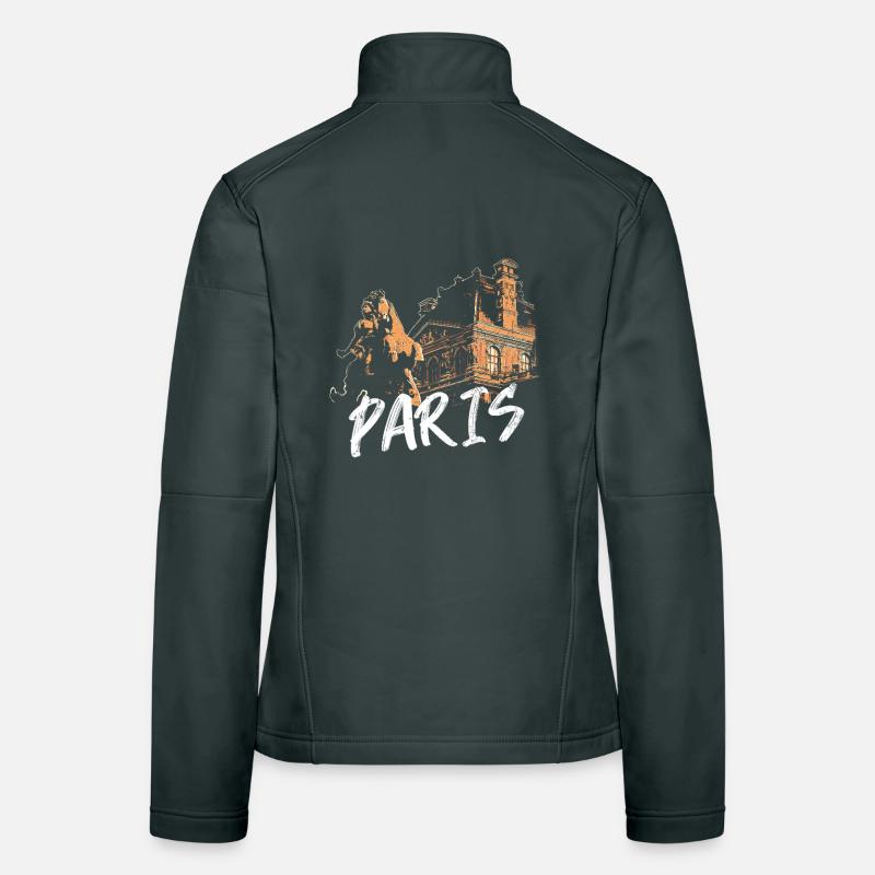 Paris architecture et statue Veste en tissu softshell Femme