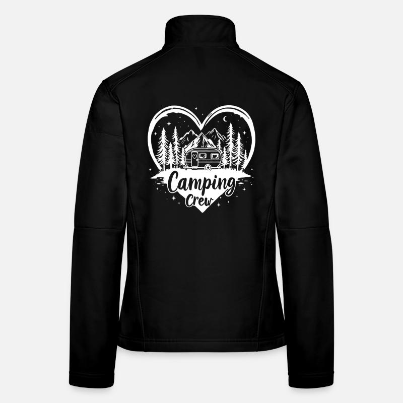 Love Camping Crew / Herz Wohnwagen Berge Design Frauen Softshelljacke
