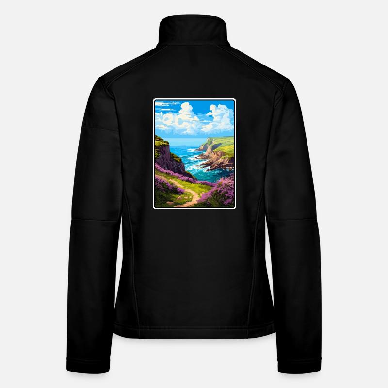 Sentier côtier au sommet d’une falaise d’Exmoor, en Angleterre Veste en tissu softshell Femme