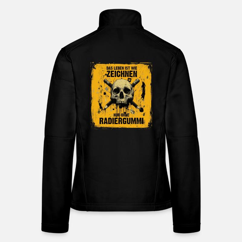 Crâne et crayons croisés Veste en tissu softshell Femme