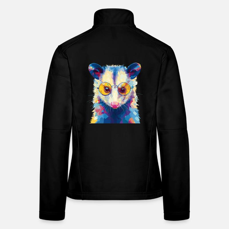 Opossum Possum Sonnenbrille - Frauen Softshelljacke - Schwarz