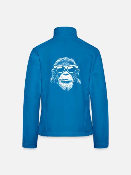 Cool Orangutan Orang Utan Affe Sonnenbrille - Frauen Softshelljacke - Schwarz - Hinten